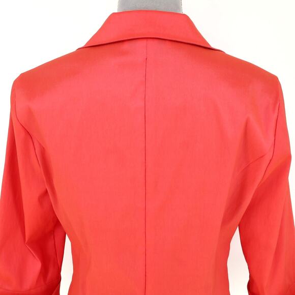 Jackie Jon Top Womens 10 Orange Ruched Front Rhinestone Buttons Back Zip Formal - Picture 9 of 13